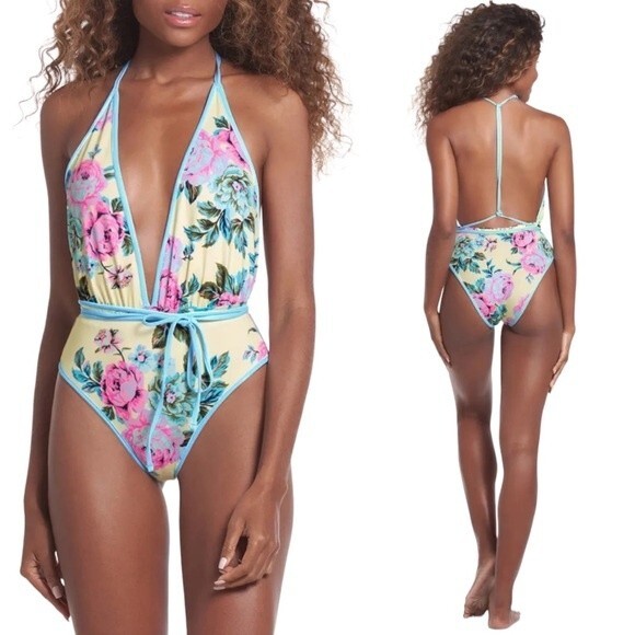 NWT Maaji Reversible Convertible Strap One-Piece Floral Swimsuit Size Medium NEW - Picture 14 of 14